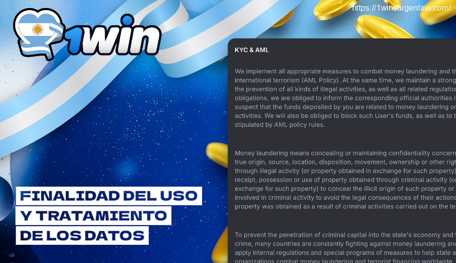 Uso y tratamiento de los datos 1win