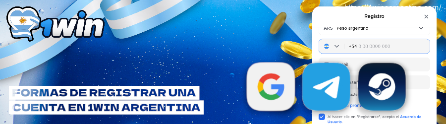 Formas de registrar 1win