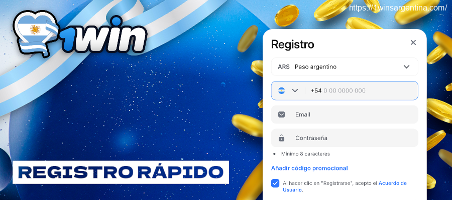 Registro rápido 1win