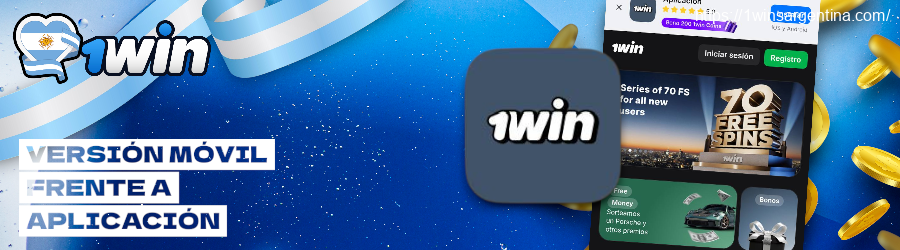 Versión móvil vs a aplicación 1win