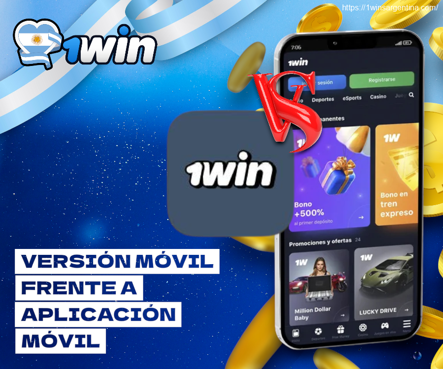 Versión móvil vs a aplicación móvil 1win